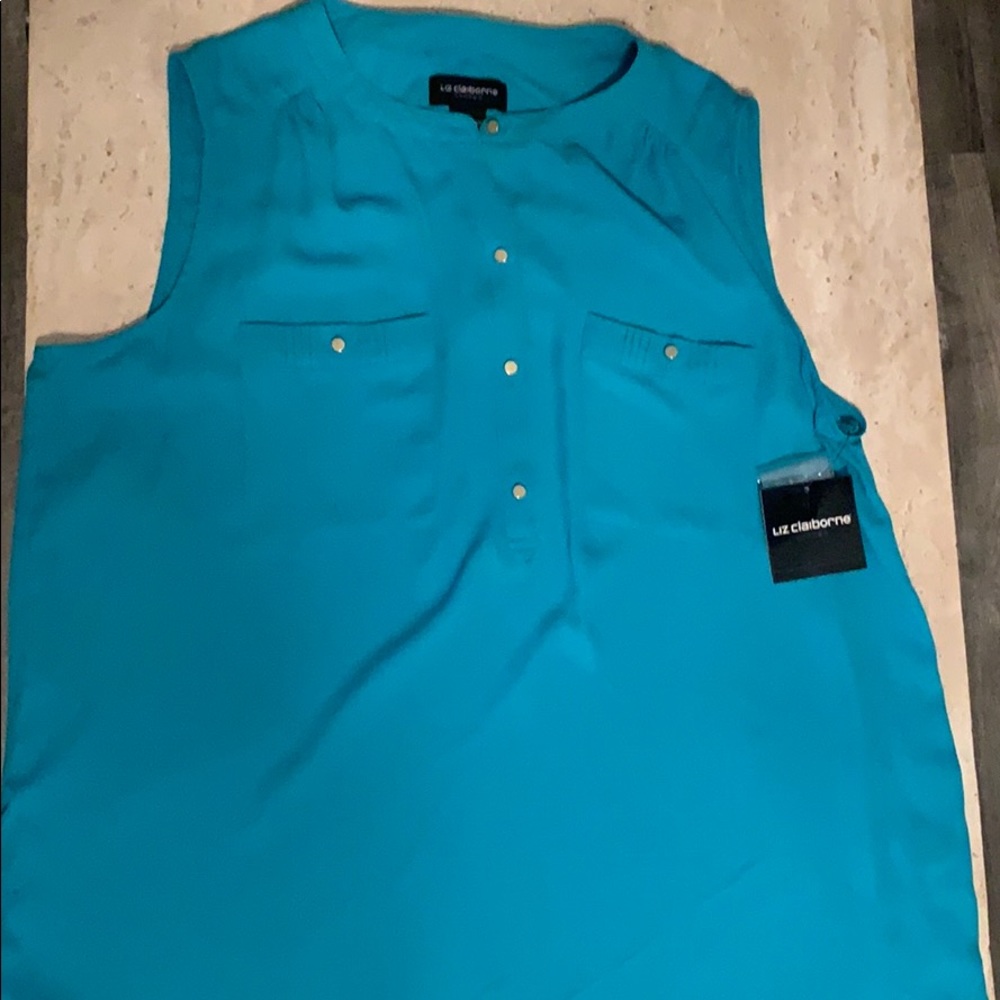 Turquoise w/ silver bottoms blouse